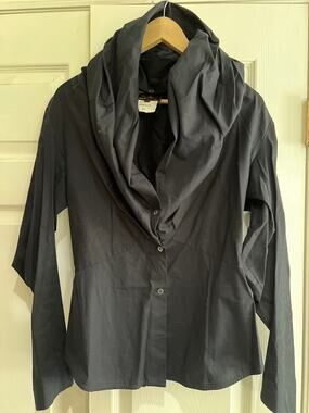 ARCHIVE mid 2010 Vivienne Westwood Anglomania Black Draped Hood Blouse IT42